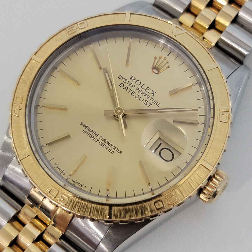 Rolex Men's Datejust 16253 Thunderbird w paper 18k Gold SS 1980s Auto RJC207