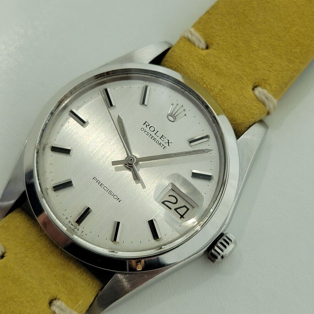 Mens Rolex Oysterdate Precision Ref 6694 34mm 1970s Manual Wind Vintage RA289Y