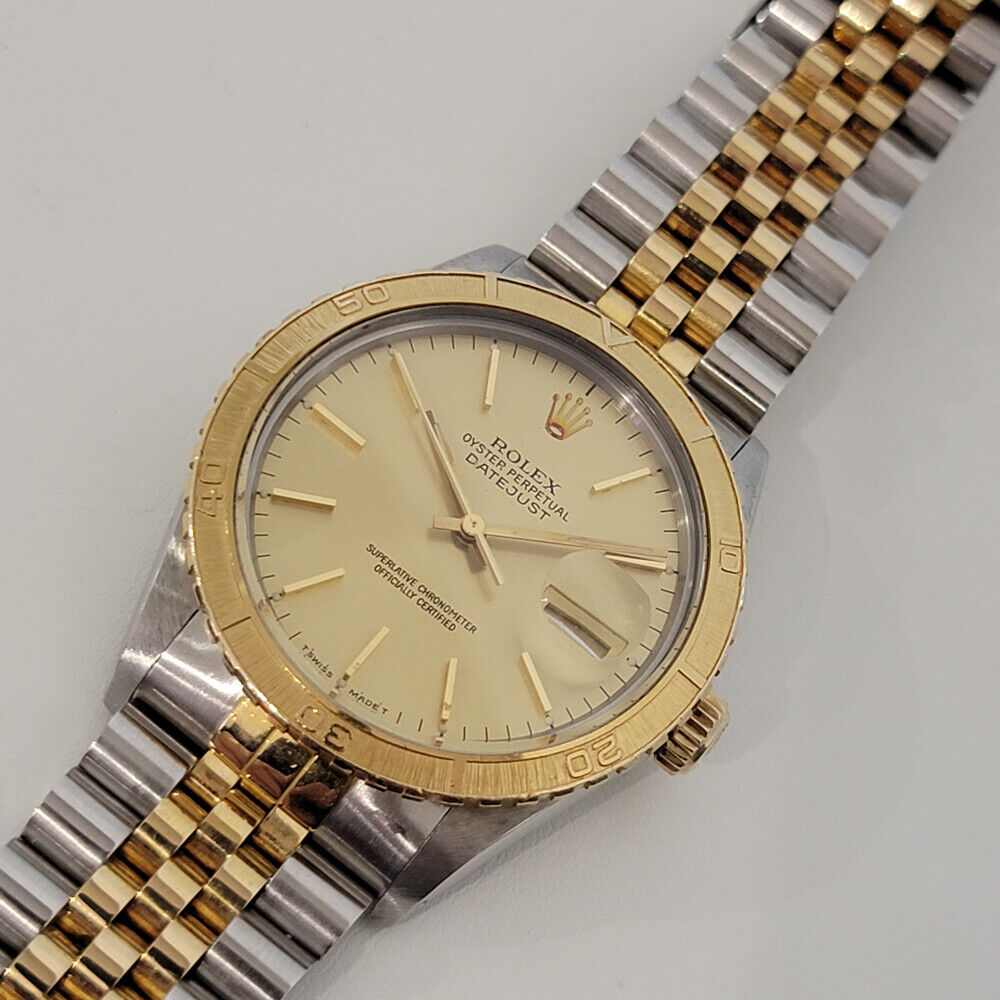 Rolex Men's Datejust 16253 Thunderbird w paper 18k Gold SS 1980s Auto RJC207