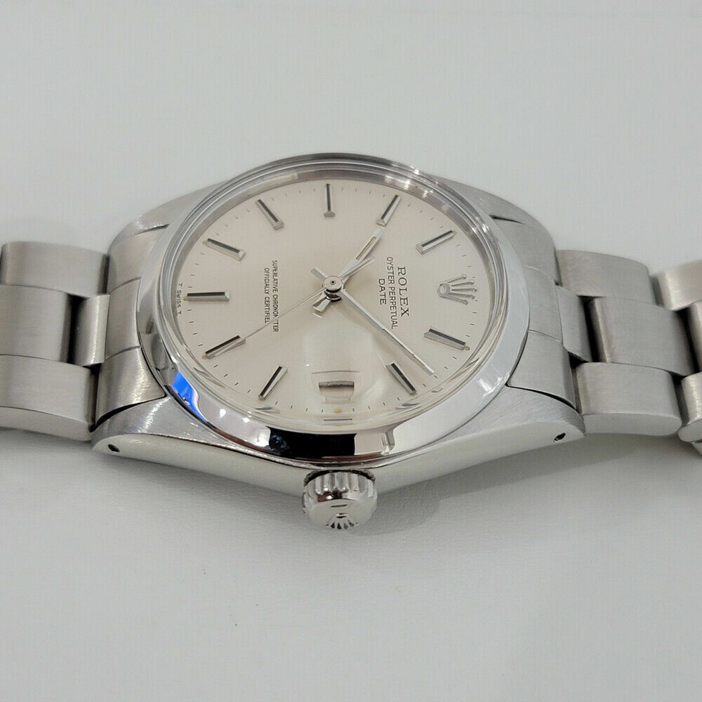 Mens Rolex Oyster Perpetual 1960s Date 1500 w Original Papers Auto 35mm RA245