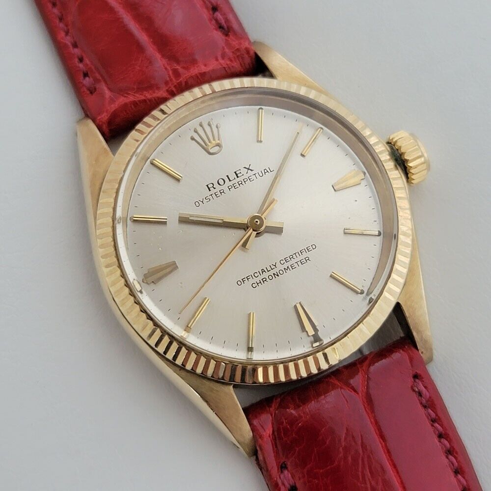 Midsize Rolex Oyster Perpetual 6551 30mm 14k  Gold Automatic Swiss 1960s RA276R