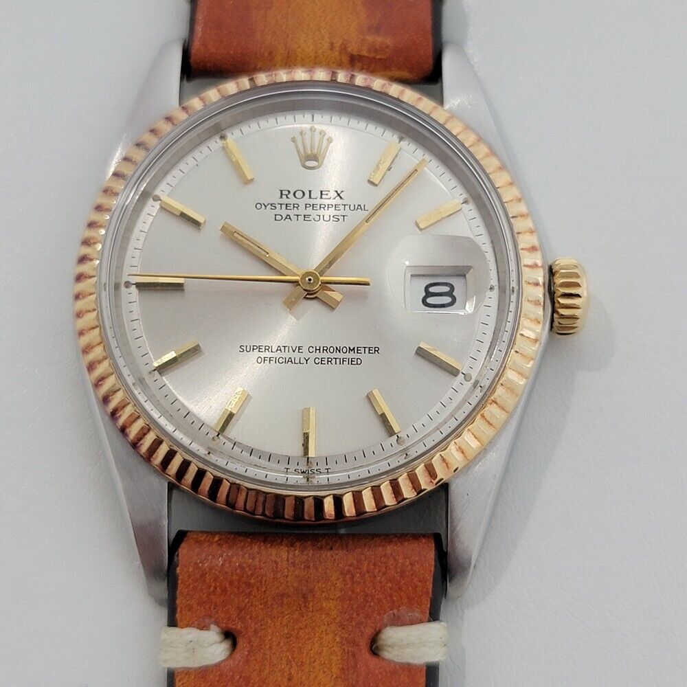 Mens Rolex Oyster Datejust Ref 1601 36mm 18k SS 1970s Automatic Vintage RJC132T