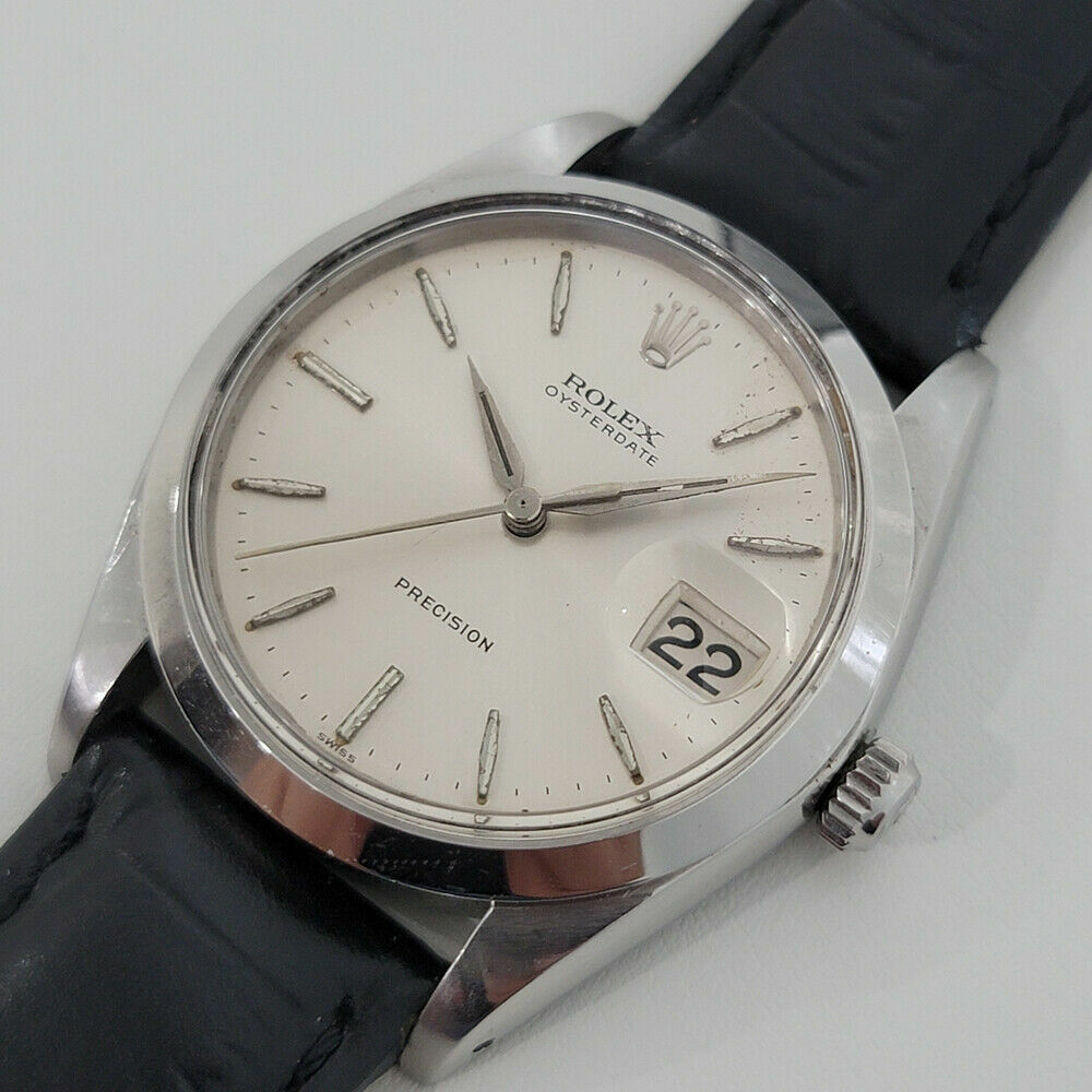 Mens Rolex Oysterdate Precision Ref 6694 34mm Manual Wind Swiss 1960s RJC197B