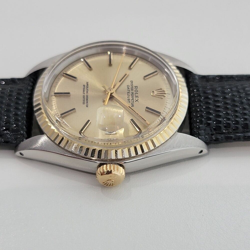 Mens Rolex Oyster Datejust Ref 1601 36mm 18k SS 1970s Automatic Vintage RA170B