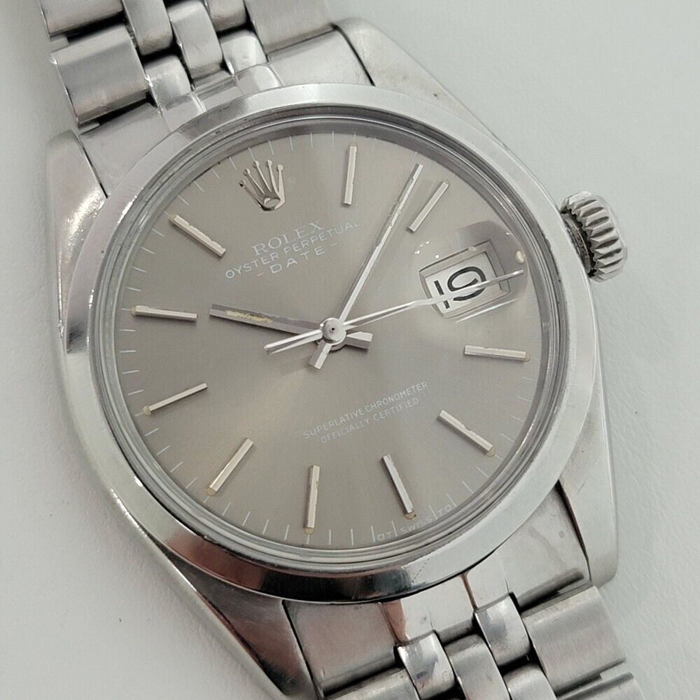 Mens Rolex Oyster Perpetual Date 1970s Ref 1500 35mm Vintage Automatic RA293