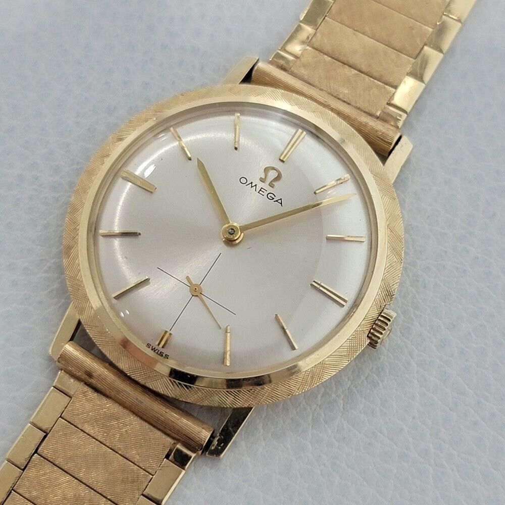 Mens Omega Ref 6597 34mm 14k Solid Gold 1960s Manual Wind All Original JM19