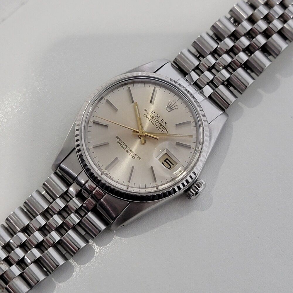 Mens Rolex Datejust Ref 16014 36mm 18k White Gold SS 1970s Automatic Swiss RA332