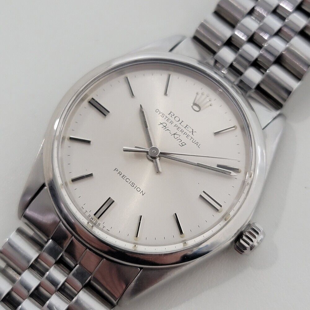 Mens Rolex Air-King Precision Ref 5500 34mm Automatic 1960s Vintage Swiss RA381