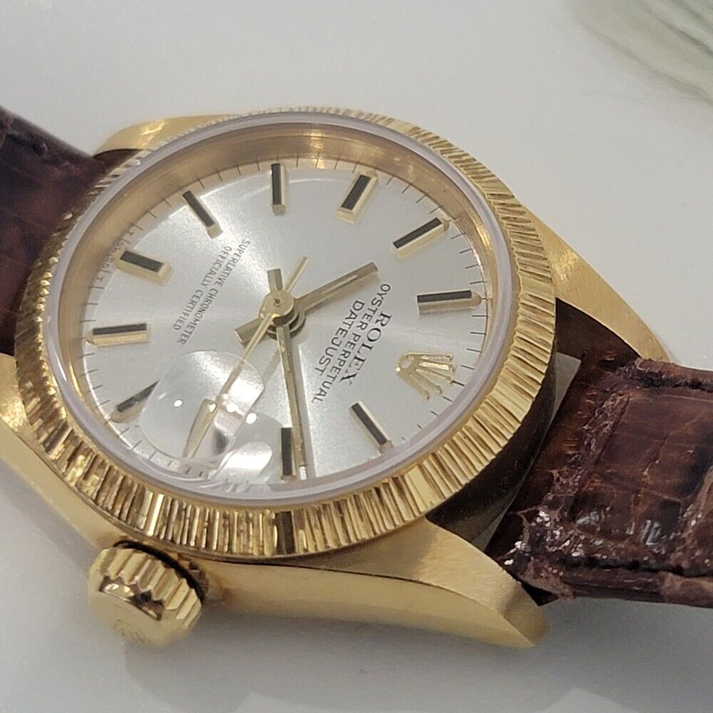 Ladies Rolex Oyster Datejust 69278 26mm Solid 18k Gold Automatic tag 1980s RA329