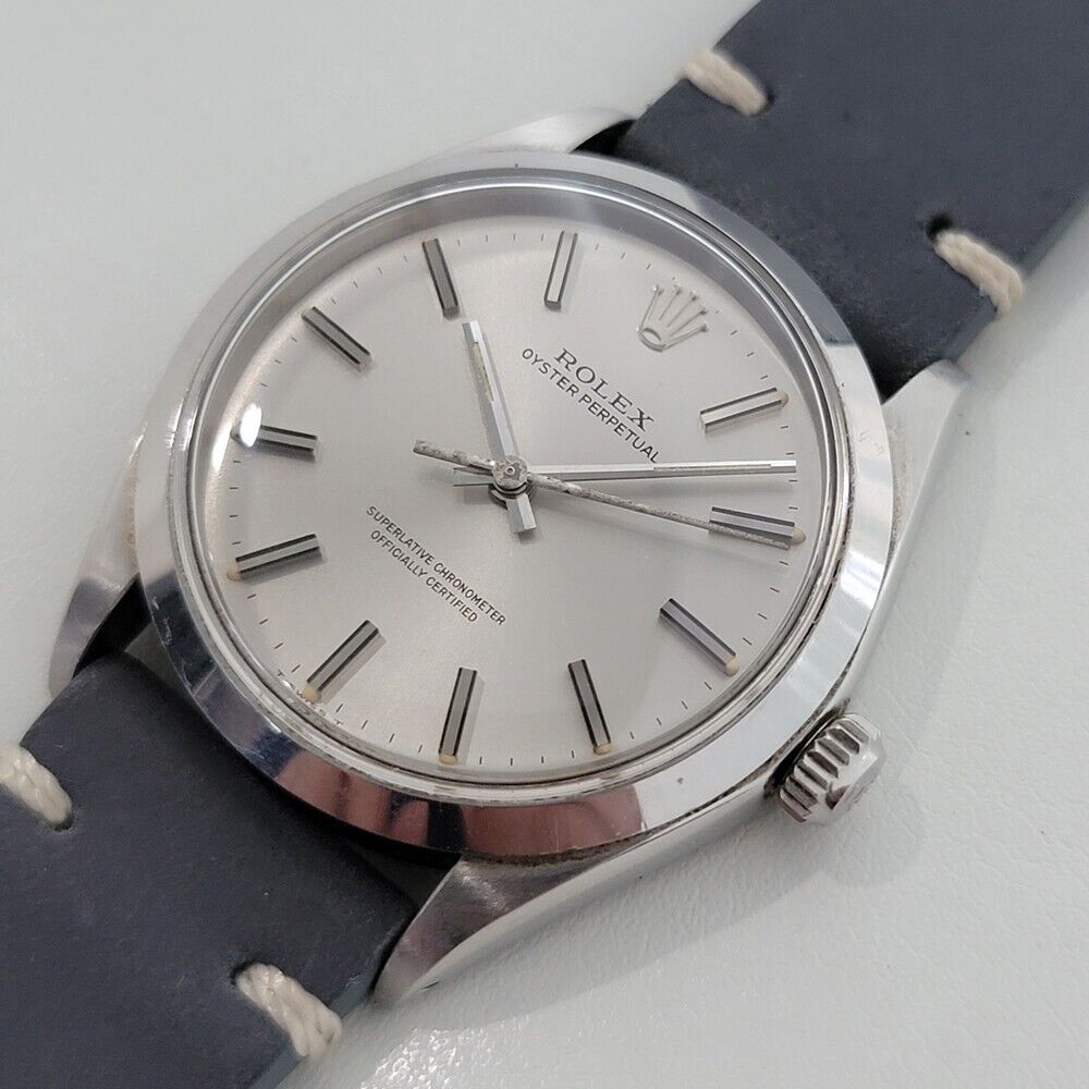 Mens Rolex Oyster Perpetual Ref 1002 34mm Automatic Vintage 1970s RA379G