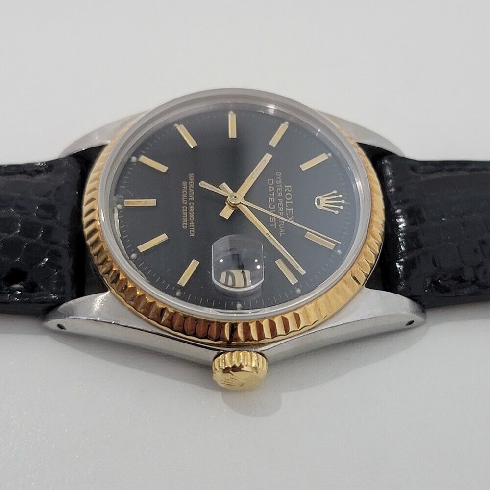 Mens Rolex Oyster Datejust 1601 36mm 18k Gold SS 1960s Automatic Vintage RJC142B