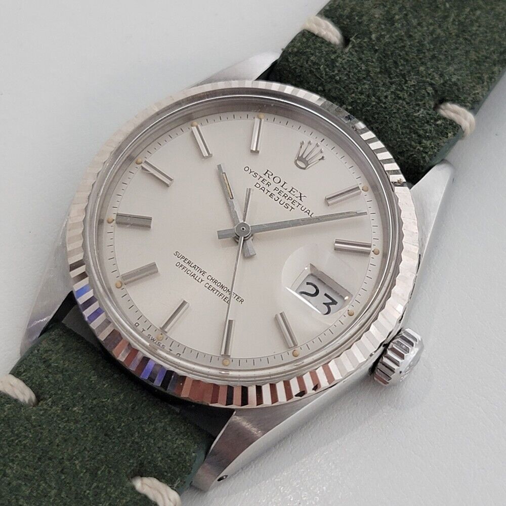 Mens Rolex Oyster Datejust 1601 36mm 18k Gold SS 1970s Automatic Vintage RA334G