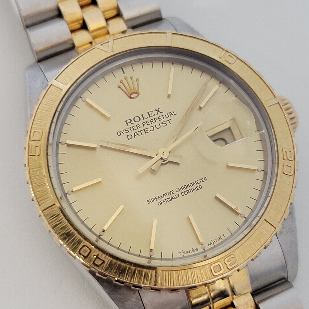 Rolex Men's Datejust 16253 Thunderbird w paper 18k Gold SS 1980s Auto RJC207