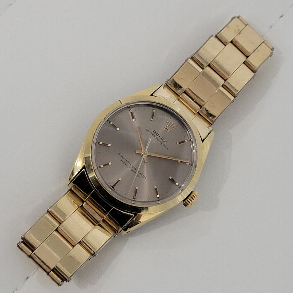 Mens Rolex Oyster Ref 1024 w Box Paper 34mm Gold-Capped 1960s Automatic RA200