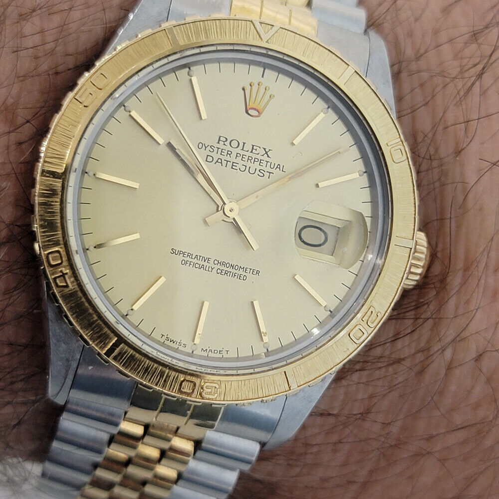 Rolex Men's Datejust 16253 Thunderbird w paper 18k Gold SS 1980s Auto RJC207