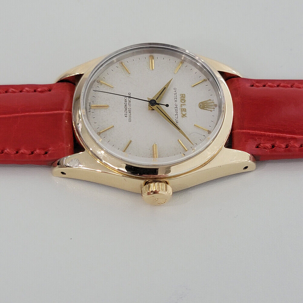 Mens Rolex Oyster Perpetual 6634 34mm Gold Cap 1950s Butterfly Automatic RA237