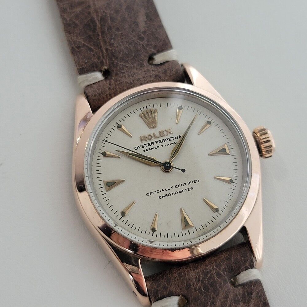 Mens Rolex Oyster Perpetual Ref 6334 34mm Gold Capped Automatic 1960s RA321