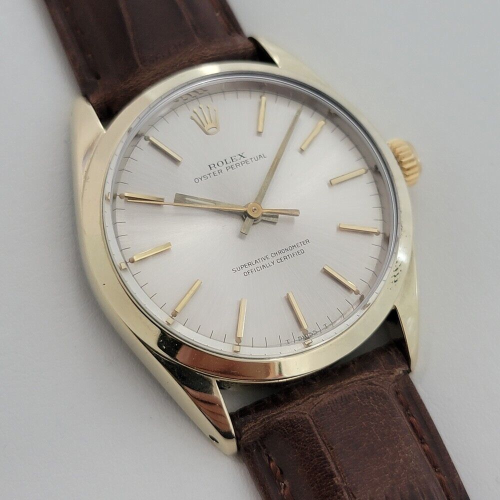 Mens Rolex Oyster Perpetual 1024 34mm Gold Capped Automatic Swiss 1960s RA374B