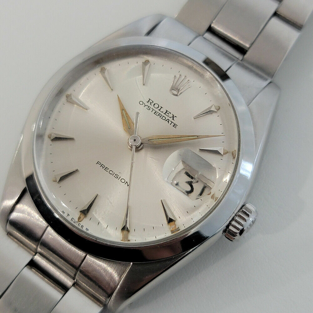 Mens Rolex Oysterdate Precision Manual Wind Ref 6694 34mm Vintage 1960s RA222