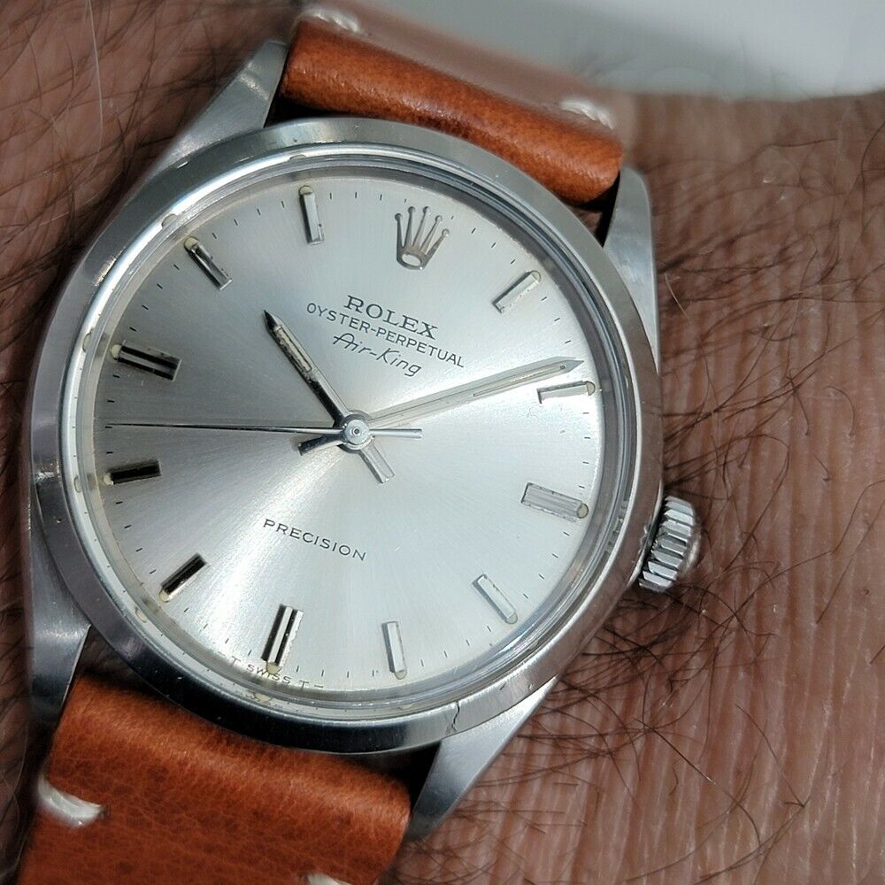 Mens Rolex Oyster Precision Ref 5500 1960s Air King 34mm Automatic Swiss RJC191T