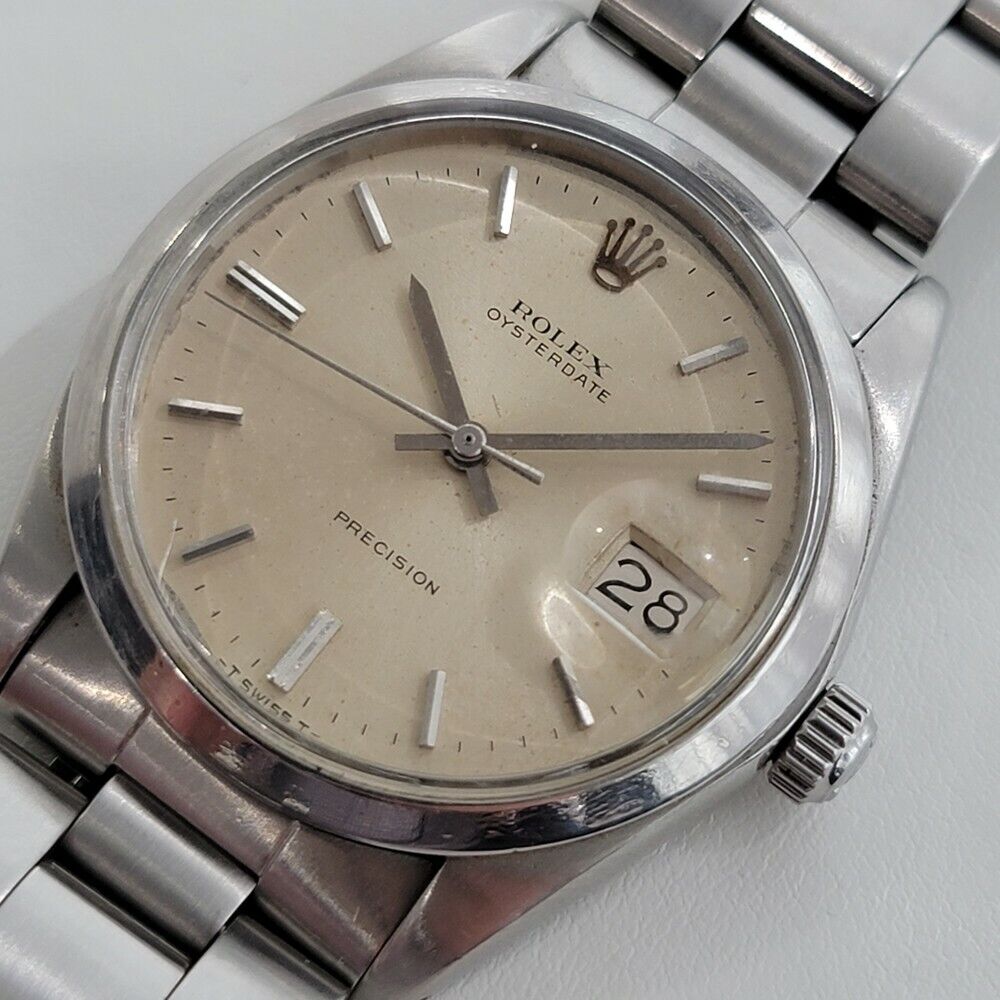 Mens Rolex Oysterdate Precision Ref 6694 34mm 1970s Vintage Manual Wind RA202