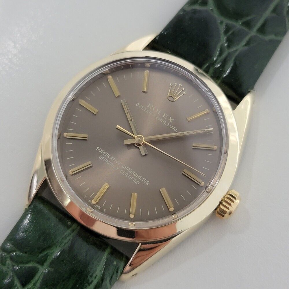 Mens Rolex Oyster Perpetual 1024 34mm Gold Capped Automatic Vintage 1970s RA375G