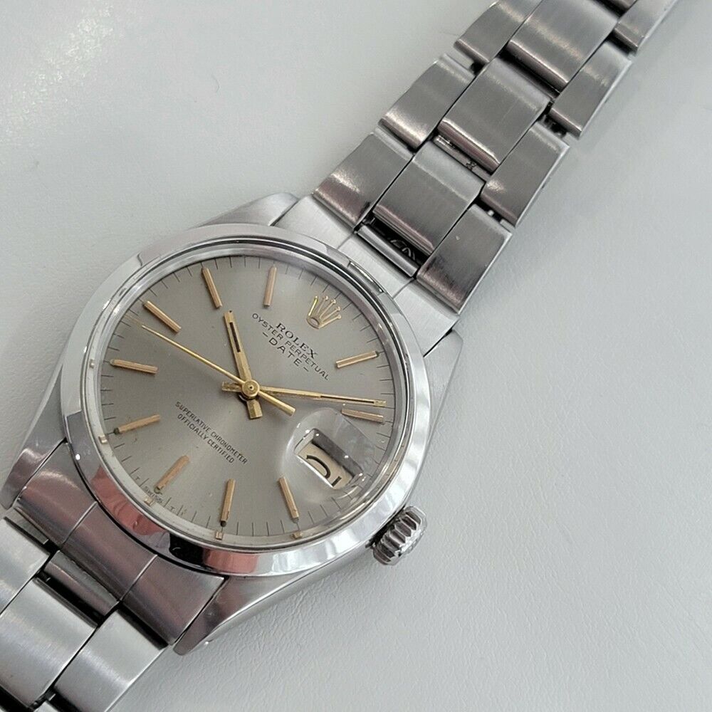 Mens Rolex Oyster Perpetual 1970s Date 1500 Automatic 35mm w Rolex Pouch RA190