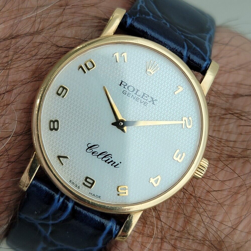 Mens Rolex Cellini Geneve Ref 5115 18k Solid Gold Manual Wind 2000s Swiss RA385