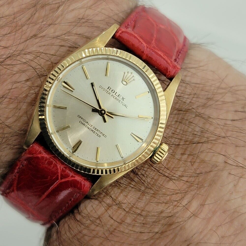 Midsize Rolex Oyster Perpetual 6551 30mm 14k  Gold Automatic Swiss 1960s RA276R