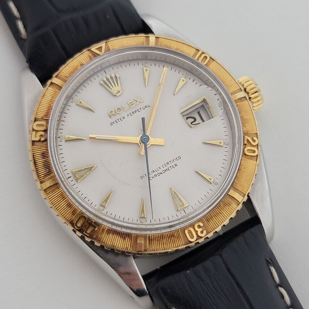 Men's Rolex Oyster Turn O Graph Ref 6309 18k SS Automatic Vintage 1950s RJC171B