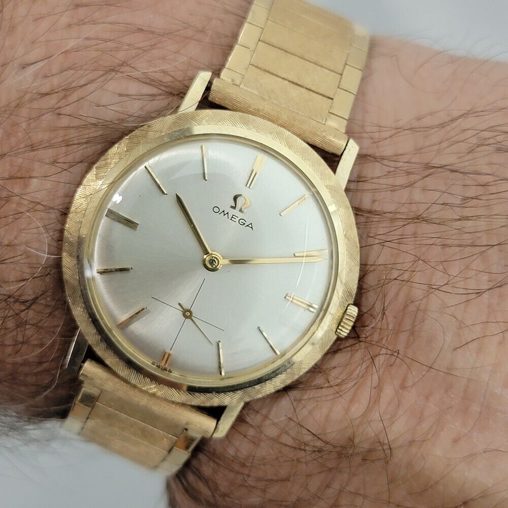 Mens Omega Ref 6597 34mm 14k Solid Gold 1960s Manual Wind All Original JM19