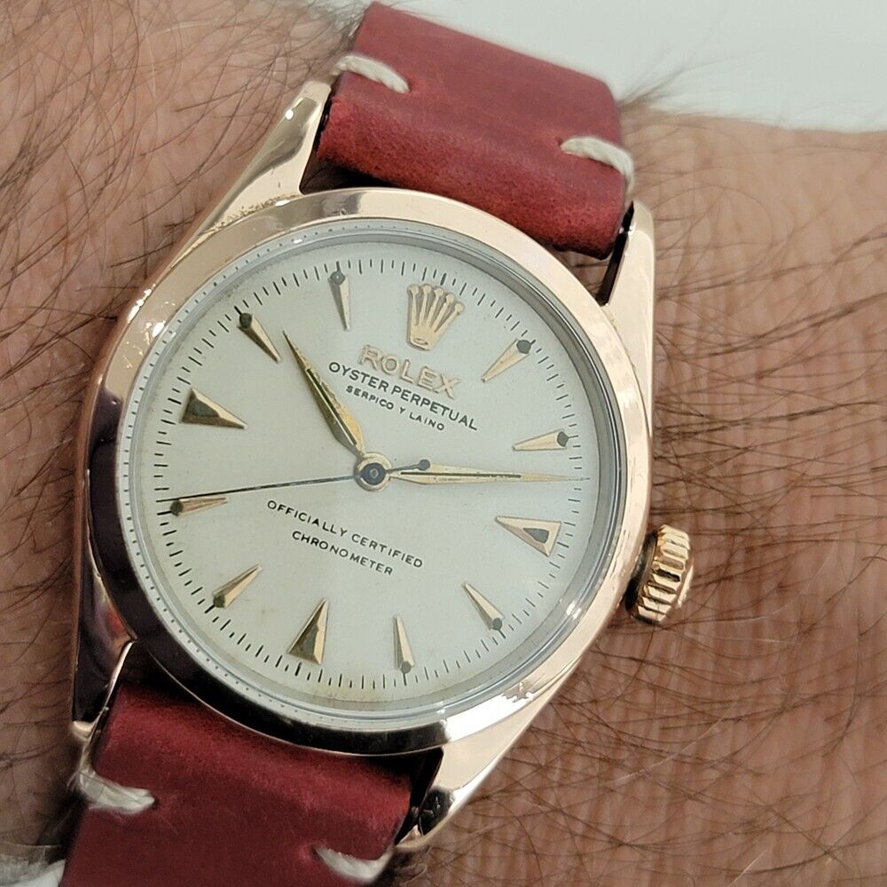 Mens Rolex Oyster Perpetual 6334 34mm Gold Capped Automatic Swiss 1960s RA321R