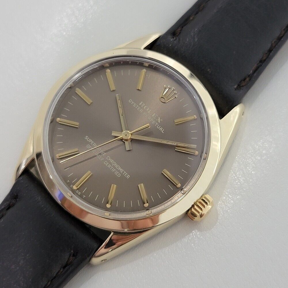 Mens Rolex Oyster Perpetual 1024 34mm Gold Capped 1970s Automatic Vintage RA375