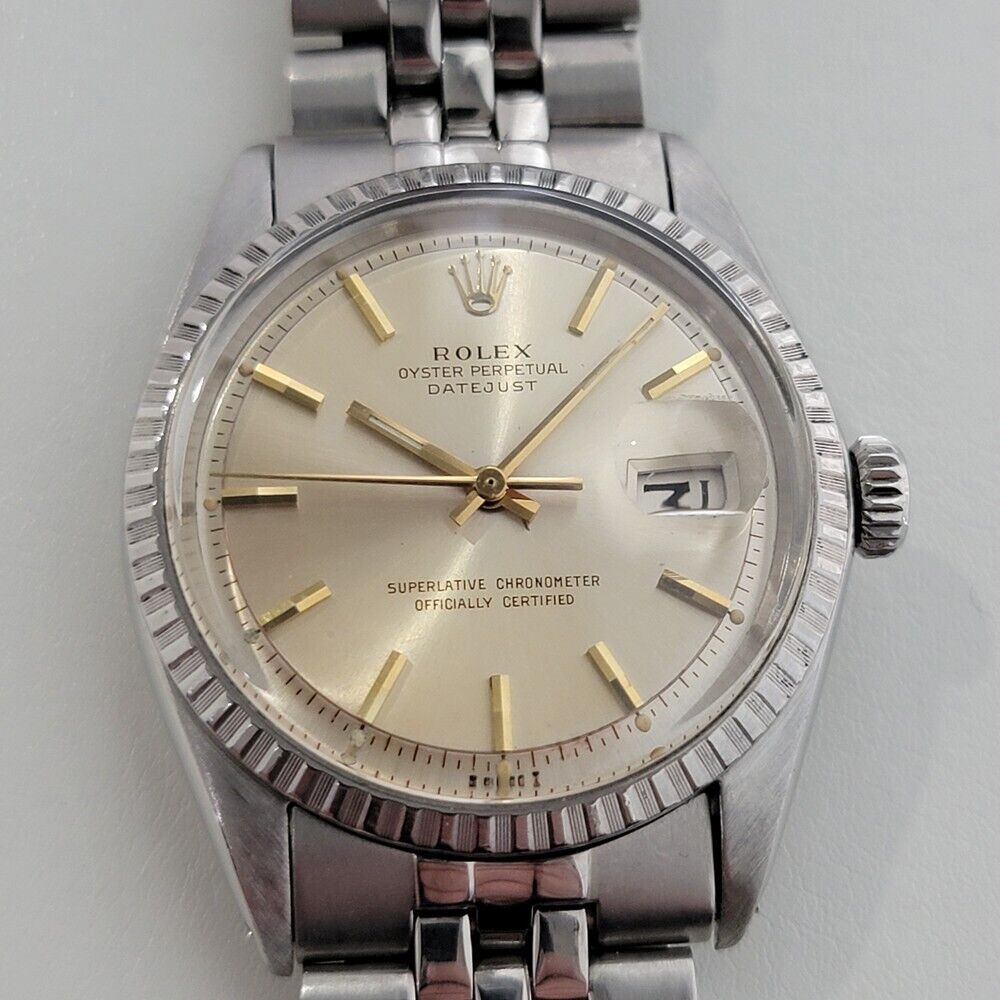 Mens Rolex Oyster Datejust Ref 1603 36mm Automatic 1970s Swiss Vintage RA314