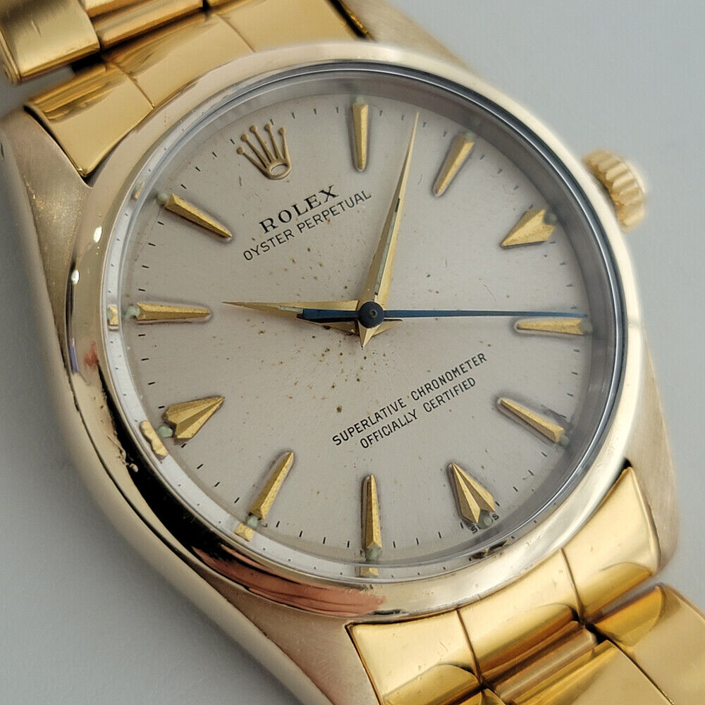 Mens Rolex Oyster Perpetual 1014 w Paper 1960s 34mm Automatic Gold Capped RA236