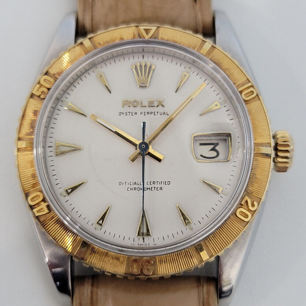 Men's Rolex Oyster Turn O Graph Ref 6309 18k SS 1950s Automatic Vintage RJC171