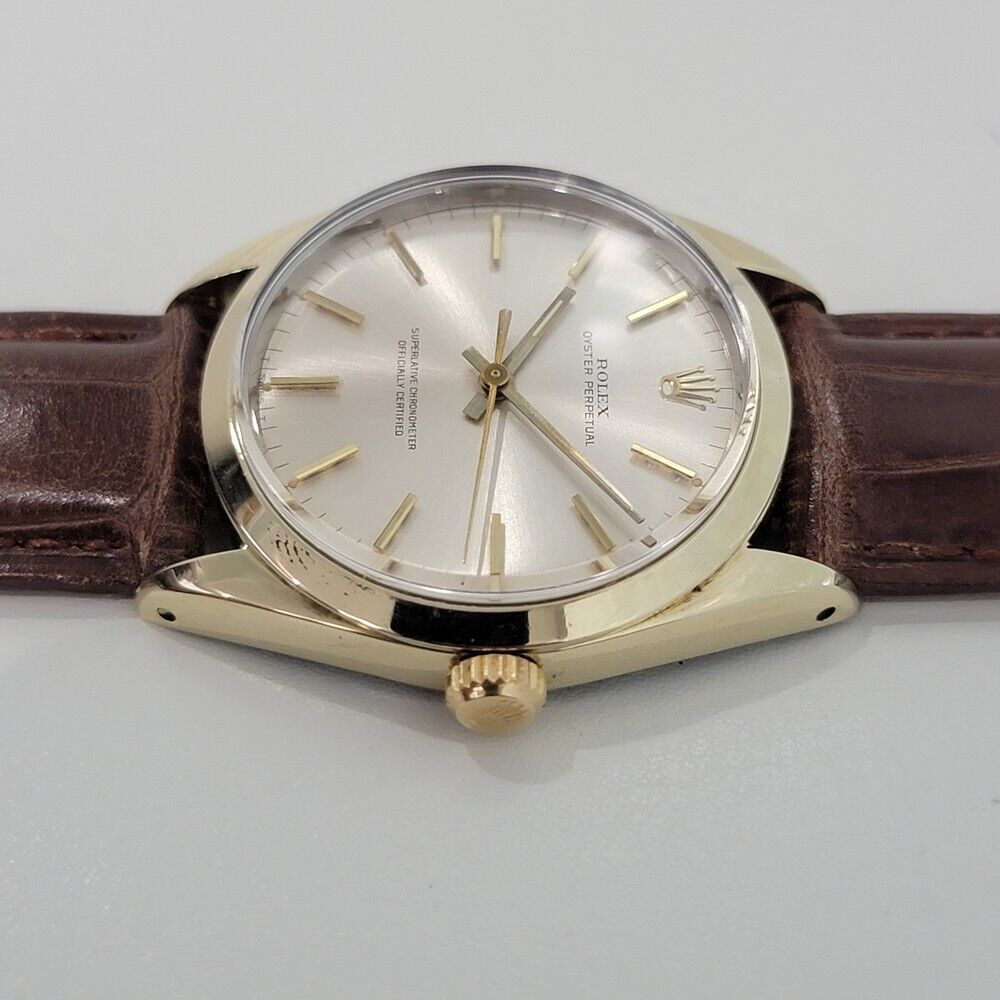 Mens Rolex Oyster Perpetual 1024 34mm Gold Capped Automatic Swiss 1960s RA374B