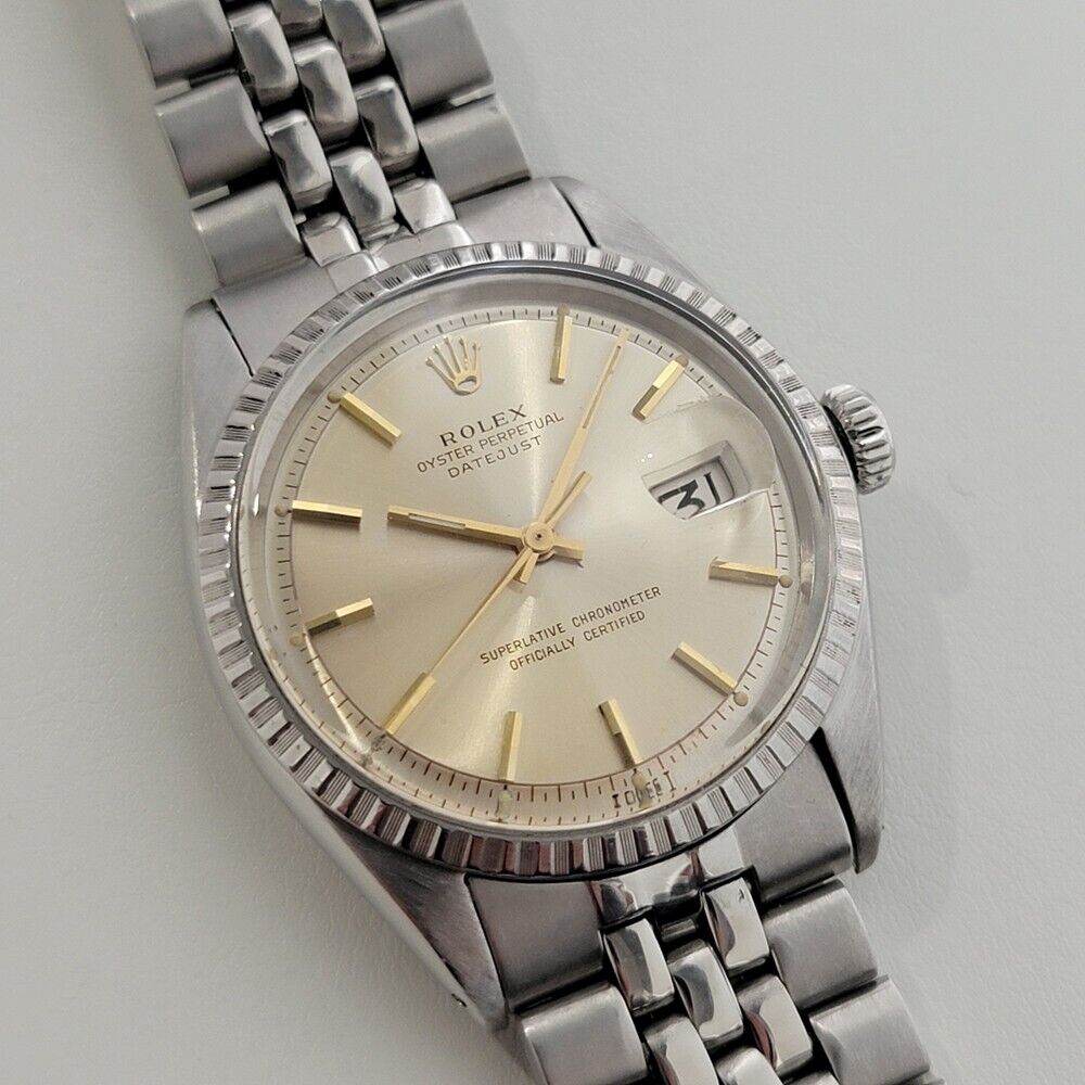Mens Rolex Oyster Datejust Ref 1603 36mm Automatic 1970s Swiss Vintage RA314