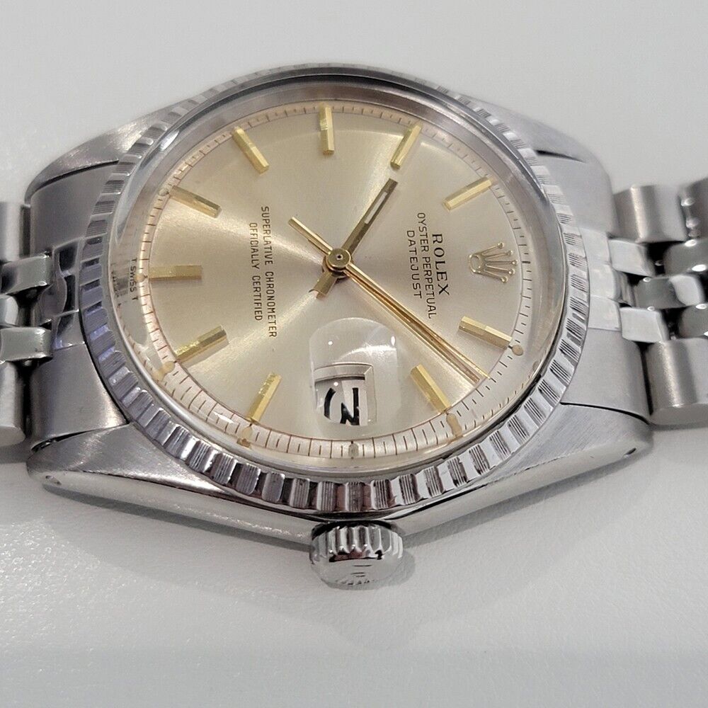 Mens Rolex Oyster Datejust Ref 1603 36mm Automatic 1970s Swiss Vintage RA314