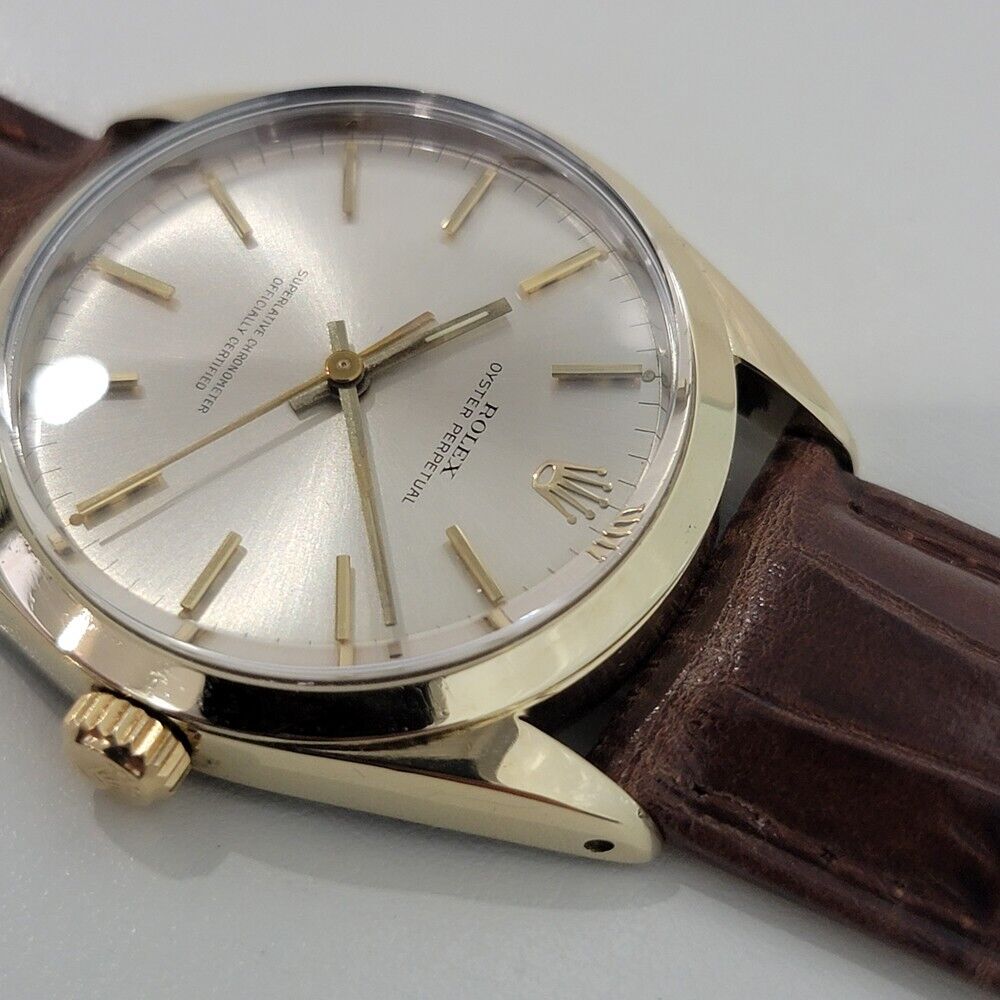 Mens Rolex Oyster Perpetual 1024 34mm Gold Capped Automatic Swiss 1960s RA374B