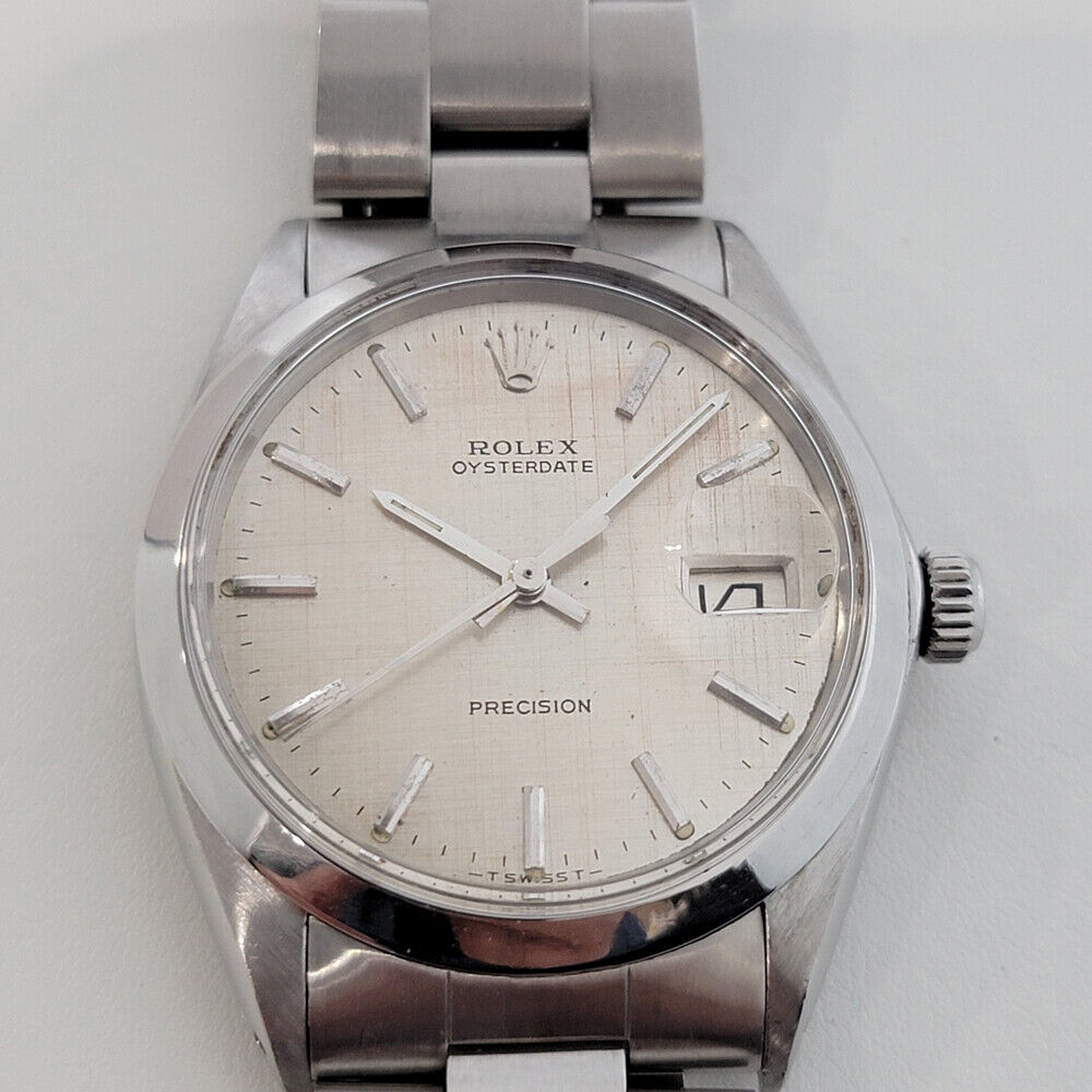 Mens Rolex Oysterdate Precision 6694 34mm 1960s Manual Wind Swiss Vintage RA271