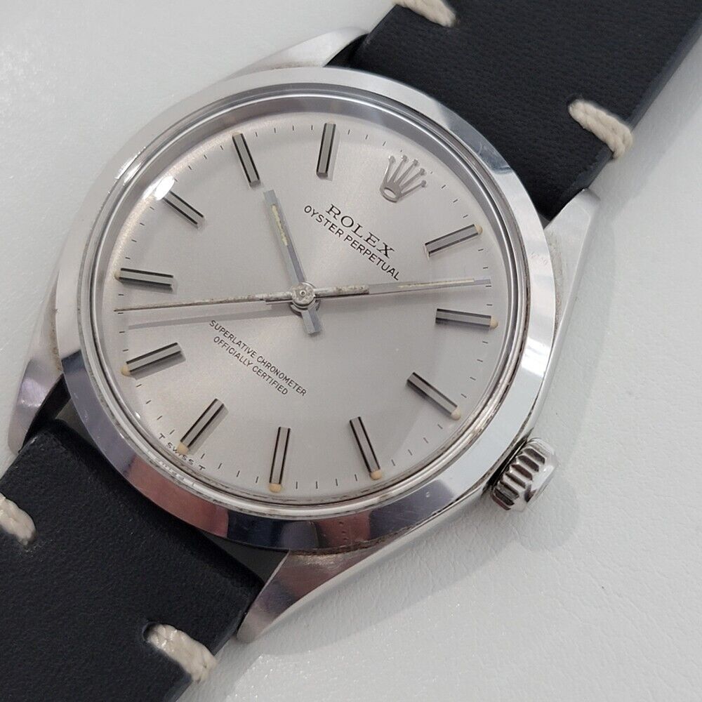 Mens Rolex Oyster Perpetual Ref 1002 34mm Automatic 1970s Vintage Swiss RA379