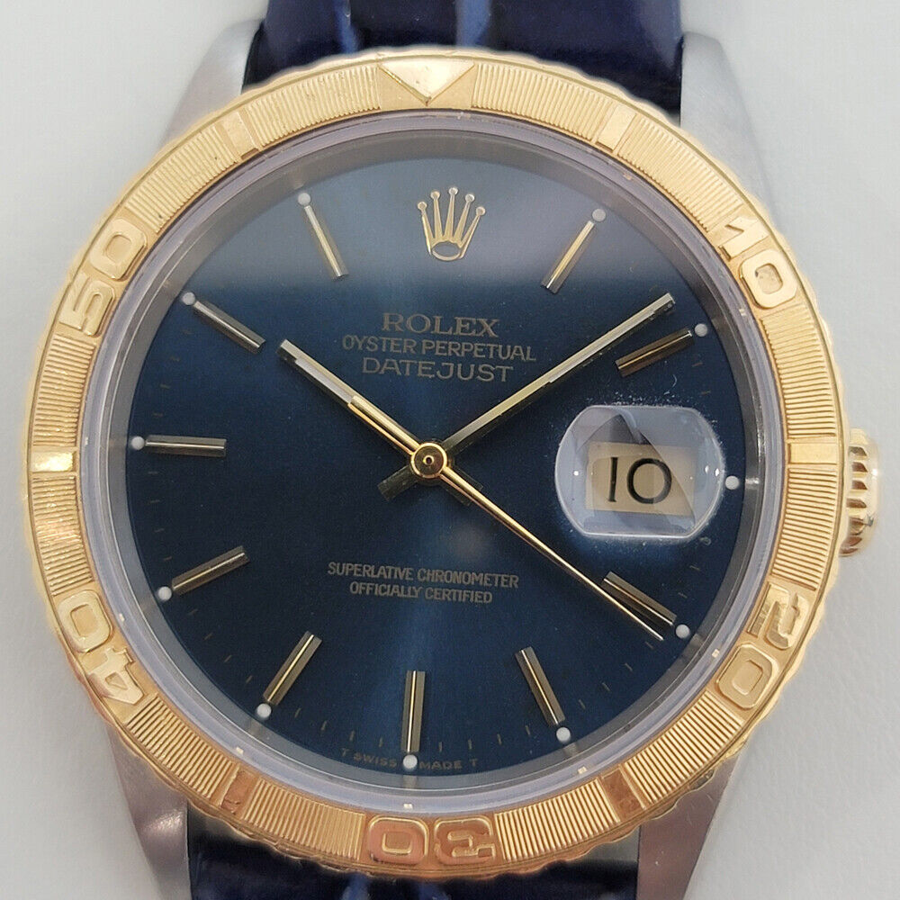 Rolex Mens Datejust Thunderbird 16263 Turn O Graph 1990s 18k Gold SS Auto RJC134