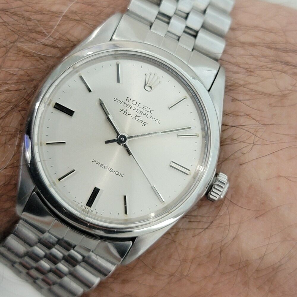 Mens Rolex Air-King Precision Ref 5500 34mm Automatic 1960s Vintage Swiss RA381