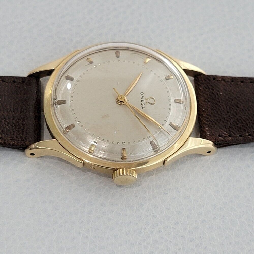 Mens Omega Ref 14191 35mm 14k Solid Gold Manual Wind 1940s Swiss Vintage JM12