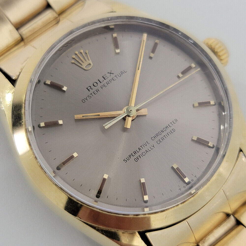 Mens Rolex Oyster Ref 1024 w Box Paper 34mm Gold-Capped 1960s Automatic RA200