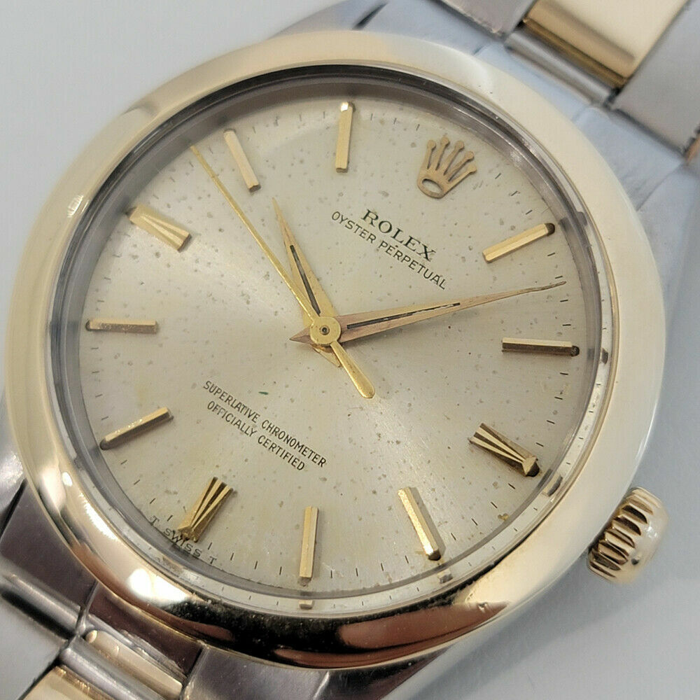 Mens Rolex Oyster Perpetual Ref 1005 14k Gold SS 1960s Automatic Vintage RJC204