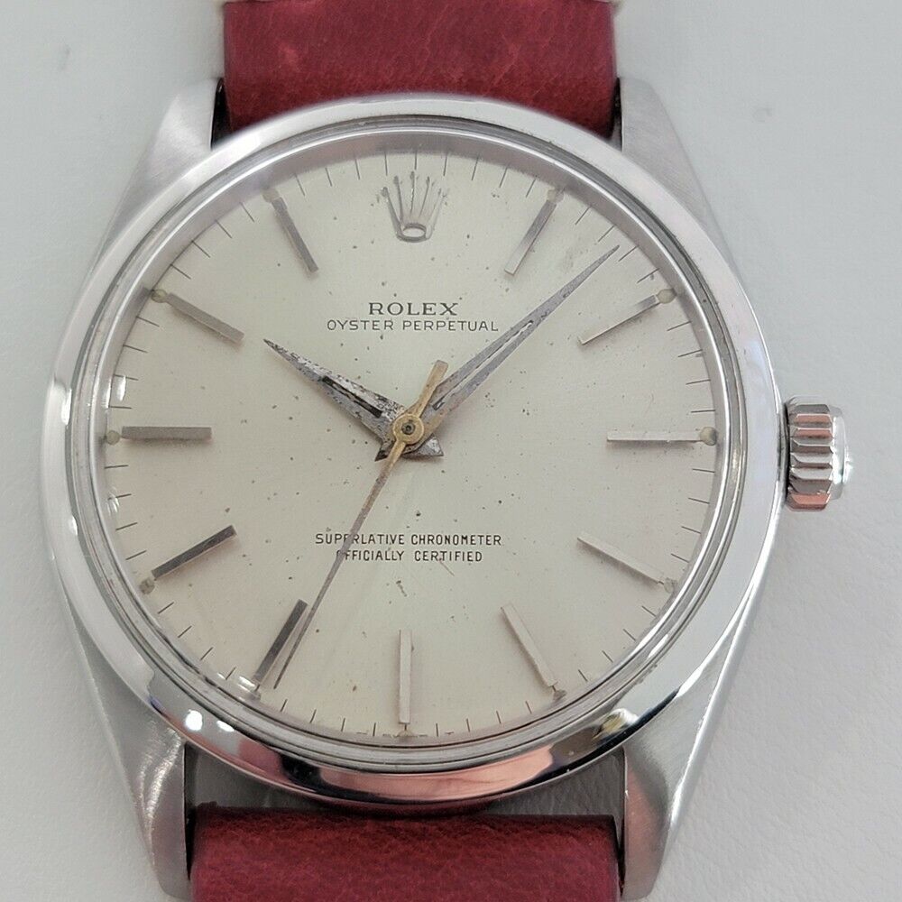 Mens Rolex Oyster Perpetual 1960s Ref 1002 34mm Automatic Swiss Vintage RA143R