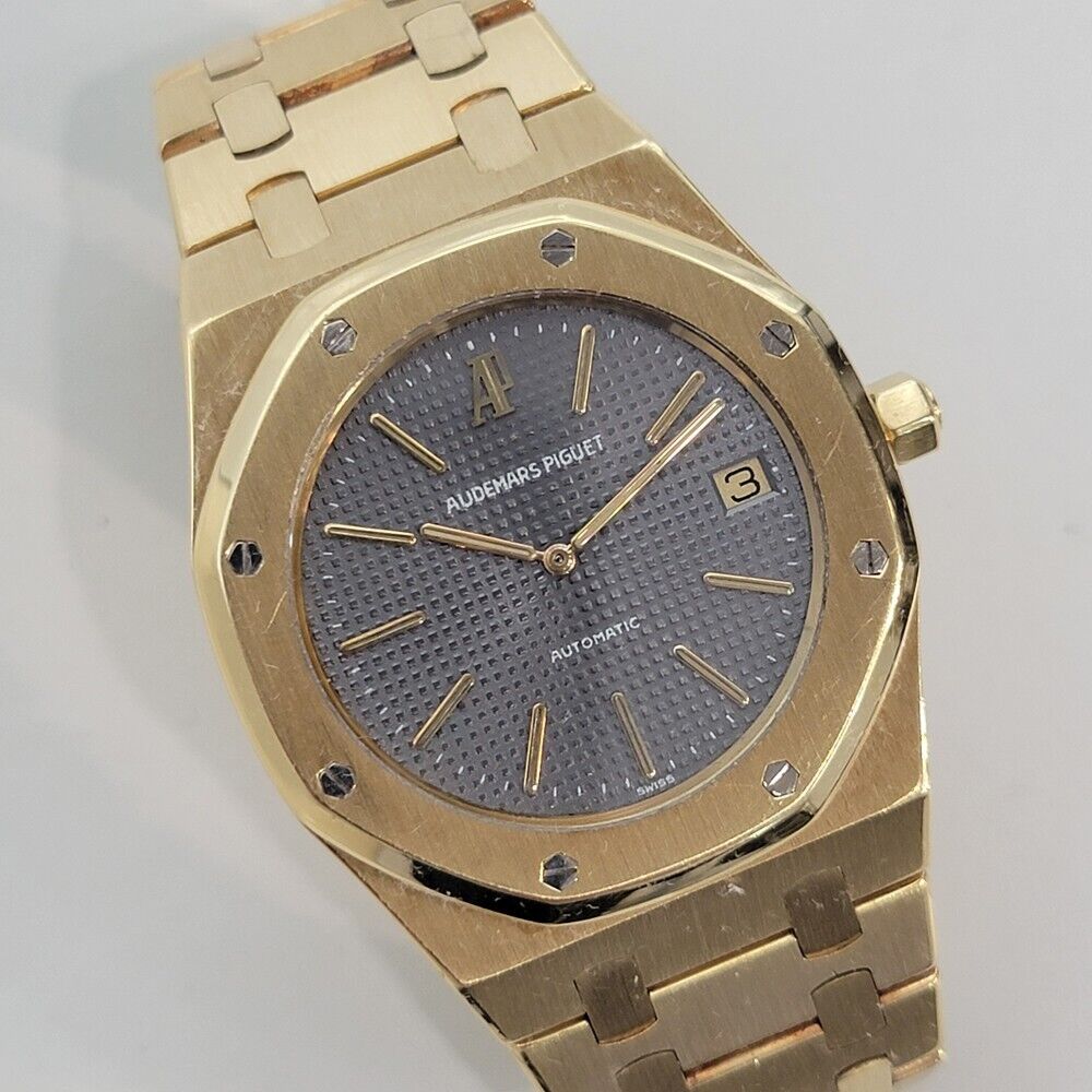 Mens Audemars Piguet Royal Oak 18k Gold 5402BA 39mm Automatic w Box 1990s OM103