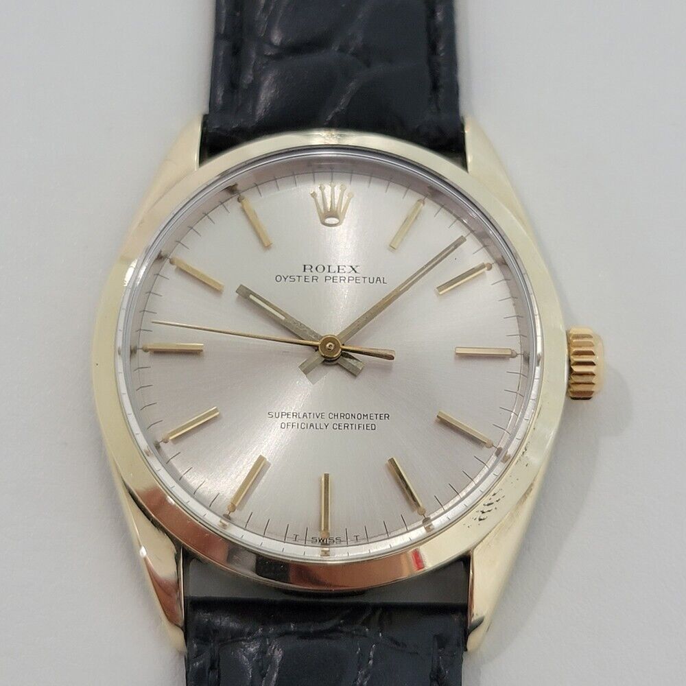 Mens Rolex Oyster Perpetual 1024 34mm Gold Capped Automatic Vintage 1960s RA374